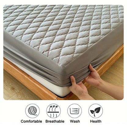 Waterproof Throw Mattress Cover Bed Fitted Sheet Mattress Protector Single/Double/140/160 Muti Size  Gray/White